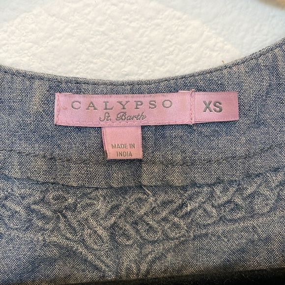 COPY - Calypso chambray tunic with embroidery - Picture 2 of 4